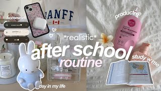 AFTER SCHOOL ROUTINE realistic 📝🎀 studying productive back to school [upl. by Ahsema]