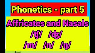 Phonetics  part 5  Affricates and Nasals English speech sounds [upl. by Aicened]