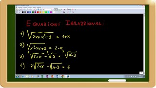 equazioni irrazionali esercizi svolti [upl. by Noiz]