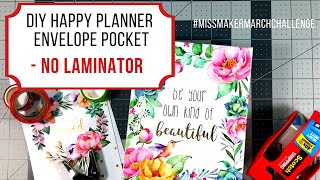 DIY Happy Planner Envelope Pocket NO Laminator [upl. by Elletsyrc]