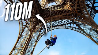 Record du monde de grimper de corde à la Tour Eiffel  Ft Anouk Garnier [upl. by Ilrahs]