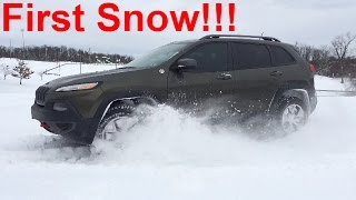 First Snow Fun  Jeep Cherokee Trailhawk [upl. by Aile840]