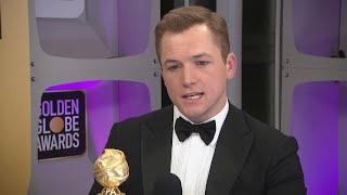 Taron Egerton Reveals Which Rocketman Costume He Got To Keep  Golden Globes 2020 [upl. by Pratt]