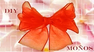 DIY Moños y flores en cintas de organza  Bows and flowers in organza ribbons [upl. by Firestone]