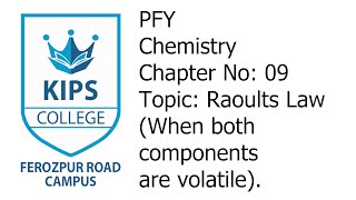 Raoults Law When both Components are volatile  1st Year Chemistry  Chapter No 09 [upl. by Vanya234]