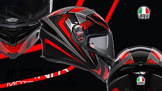 AGV K5S  HURRICANE 2 BLACK  RED HELMET with optional dark tint visor fitted Spin View Video [upl. by Aseek]