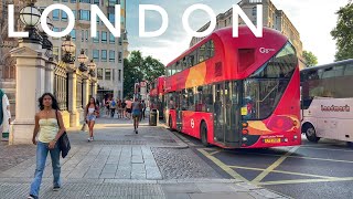 London Sizzling Summer 31°C Heatwave Walk in Central London  4K Walking Tour  London City Walk [upl. by Nrubliw]