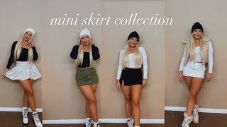 winter mini skirt try on collective haul [upl. by Eolcin]