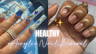 HOW TO PROPERLY REMOVE ACRYLIC NAILS ‼️  HEALTHY SOAK OFF ✨ STEP BY STEP [upl. by Jemy602]