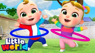 Hula Hoop Fun  Kids Songs amp Nursery Rhymes by Little World [upl. by Ardme]