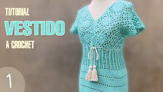 Vestido para mujer tejido a crochet paso a paso 1 de 3 [upl. by Aineval]