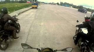 Bajaj Dominar 400 VS Bullet Classic 500 Drag Race [upl. by Saxet]