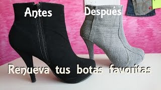 Forra tus botas viejas con mezclilla y renuévalas DIY [upl. by Annora]