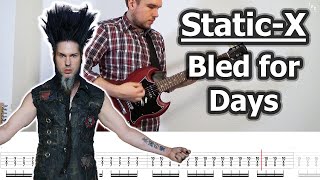 StaticX  Bled for Days  Guitar Tabs Tutorial [upl. by Heim]