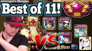 Okeanos vs Diligent LD5s In Best of 11  Summoners War [upl. by Aiekat]