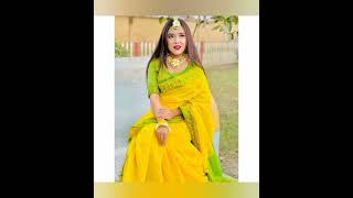 green💚 amp yellow 💛 colour gaye holud saree selection [upl. by Allemrac]