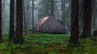 TENT CAMP WITH STOVE IN SEVERE STORM [upl. by Kyne]