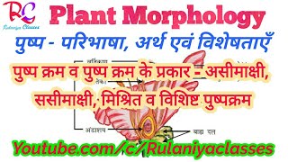 Plant Morphology Part 4 पुष्पFlower पुष्प क्रम व पुष्पक्रम के प्रकार cymose spadix Catkin [upl. by Asnarepse]