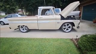 My 1966 Chevy C10 truck quotAlmond Joyquot has a Voice again using a Toggle Switch to make the Horn work [upl. by Edyak]