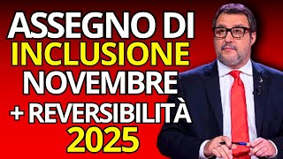 Assegno di Inclusione Novembre e Aumenti Reversibilità 2025 Tutte le Novità [upl. by Luca]