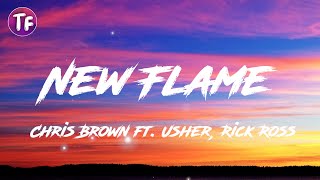 Chris Brown  New Flame ft Usher Rick Ross LyricsLetra [upl. by Nim588]