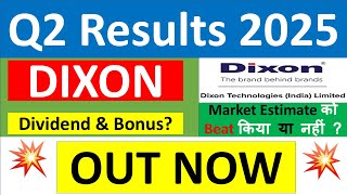 DIXON TECHNOLOGIES Q2 results 2025  DIXON results today  DIXON TECHNOLOGIES Share News  DIXON [upl. by Gettings935]