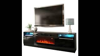 York 02 Electric Fireplace Modern 79 TV Stand [upl. by Linnea662]