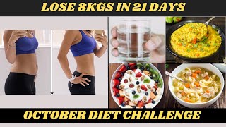 Lose 10 Kgs  October Diet Challenge to Lose weight [upl. by Nnylacissej]