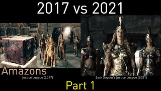 Zack Snyders Justice League Amazons vs Steppenwolf sidebyside comparison part 1 [upl. by Sneve101]