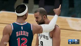 James Harden vs Tim Duncan 1st half 07 Spurs vs 76ers [upl. by Phylis]