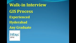 MNC Jobs in Hyderabad  Infosys BPM  GIS Process  Exp  latest Jobs  Interview  ThatsUpload [upl. by Ymac142]