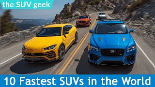 Top10 Fastest SUVs in the World 2021  2022 [upl. by Ahseiyk]