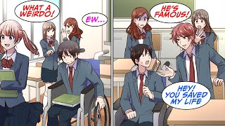 I was injured and went to school in a wheel chair Manga Dub [upl. by Stolzer184]