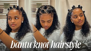 bantu knot hairstyle  natural hairstyle [upl. by Karly]