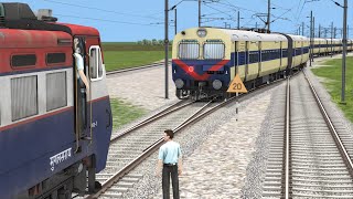 Two Trains on Same Track due to Track Fault  Emergency Stops  Train Simulator [upl. by Beale]