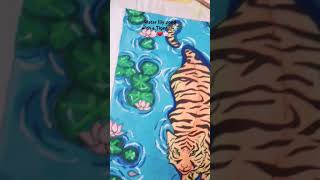 Water lily pond with a Tiger 🐅💧🌸viralvideo [upl. by Suoiradal]