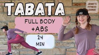 24 MIN FULL BODY TABATA HIIT WORKOUT  No Equipment No Repeat Home Workout [upl. by Casper]