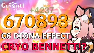 C6 DIONA EFFECT SHOWCASE CRYO BENNETT  GENSHIN IMPACT 204 [upl. by Accebber496]