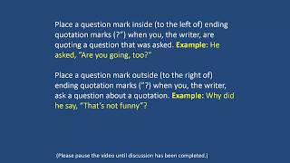 Question Marks in Dialogue Mechanics Lesson 48 [upl. by Naicul407]