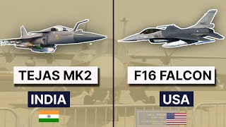 Aircraft comparison of Indias Tejas mark2 vs US built F16 Fighting Falcon tejas mk2 F16 falcon [upl. by Ardna]