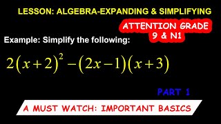 Learn How To Expand An Algebra Expression and Simplify Basics For Grades 9 and N1 [upl. by Camilla]