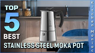 Top 5 Best Stainless Steel Moka Pot Review 2023  Stovetop Espresso Maker Coffee Maker [upl. by Coke]