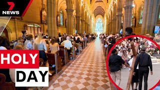 Sydney churches fill out across Sydney for Good Friday  7 News Australia [upl. by Maggs]