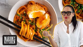 Crispy Egg Bacon amp Kimchi Noodles  Marions Kitchen [upl. by Einna99]