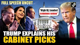 “High IQ common sense” Trump explains why he chose Elon Tulsi Vivek as his top cabinet [upl. by Clive]