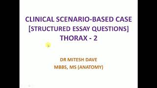 Clinical Anatomy scenariobased problem solving cases  Thorax2 By Dr Mitesh Dave [upl. by Rehpotsirc]