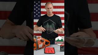 Chainsaw Chain Sharpening  How To Use a File Sharpening Guide [upl. by Artek41]