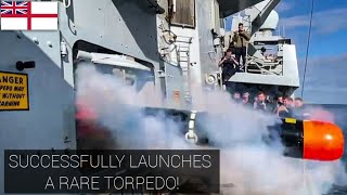 Incredible HMS Kent successfully launches a rare torpedo the Sting Ray [upl. by Noiro]