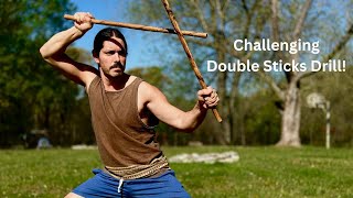 Challenging DOUBLE STICK COMBO  Filipino Kali Stick Fighting [upl. by Bonine]