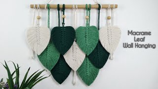 Macrame Leaf Wall Hanging Tutorial  How To Make Stiff Macrame Feather Leaf [upl. by Stelle121]